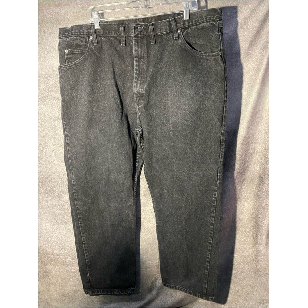 Wrangler Hero Jeans Men's 44x30 Black Relaxed Fit 100% Cotton Faded Denim 976T1C